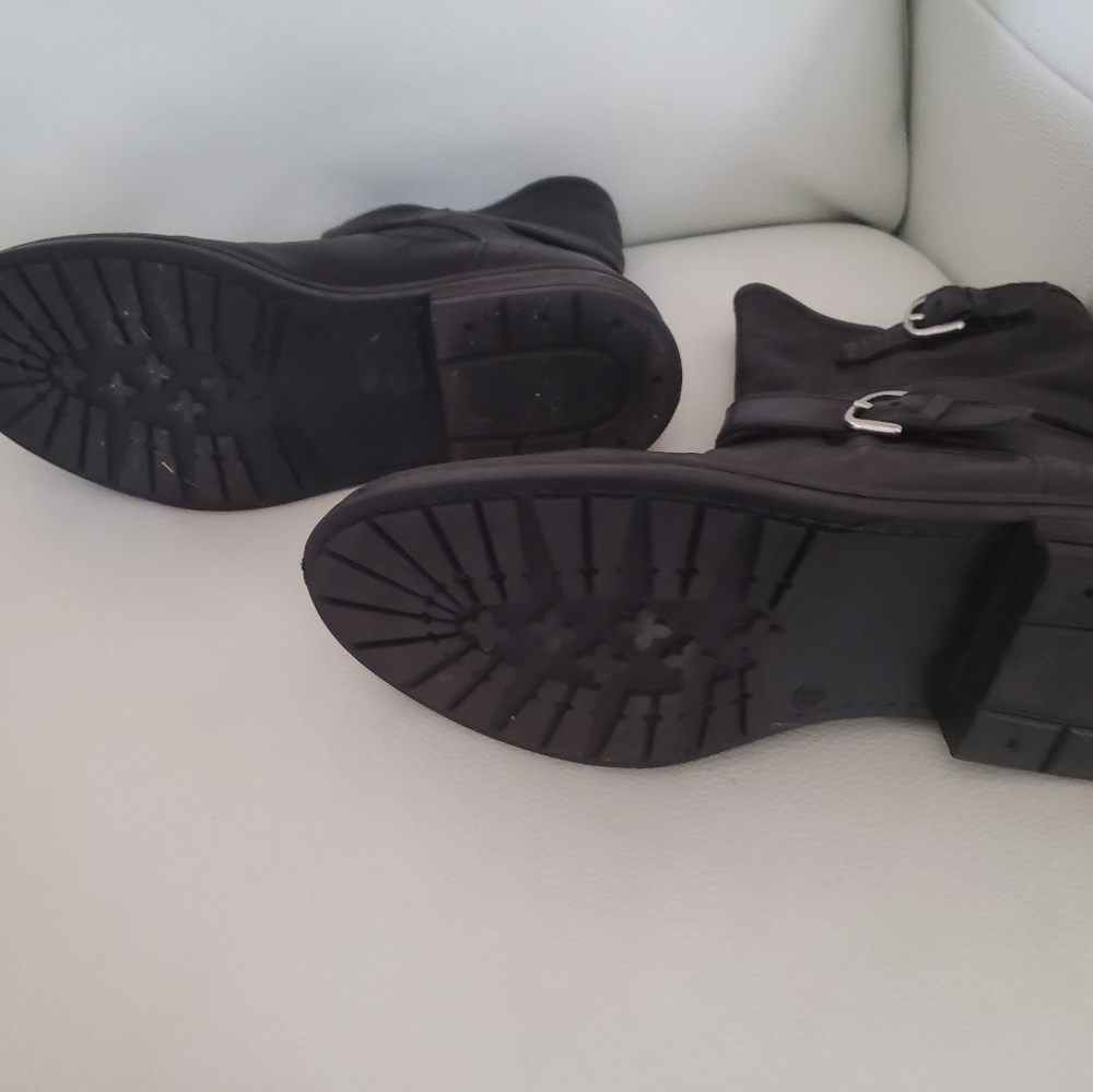Black biker boots slip on made in  Italy - Picture 4 of 5
